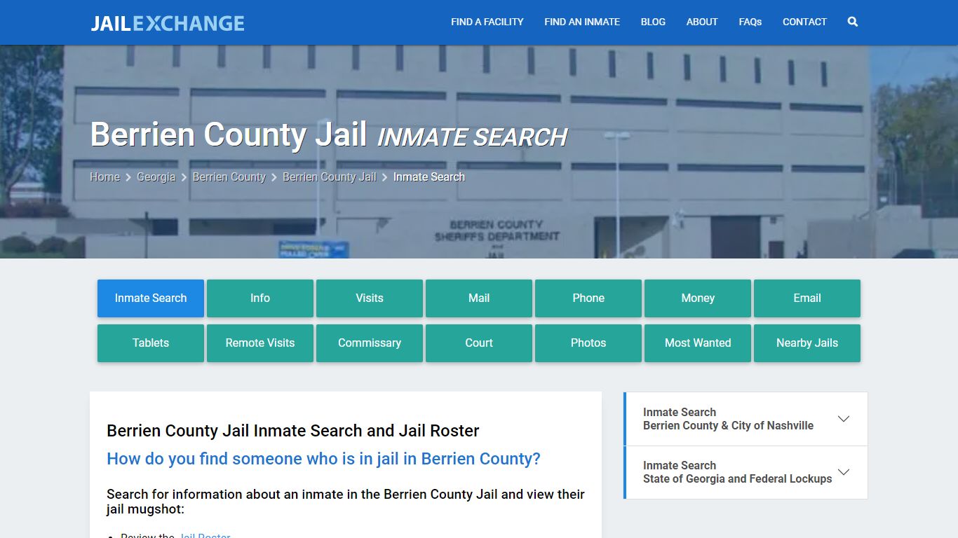 Inmate Search: Roster & Mugshots - Berrien County Jail, GA