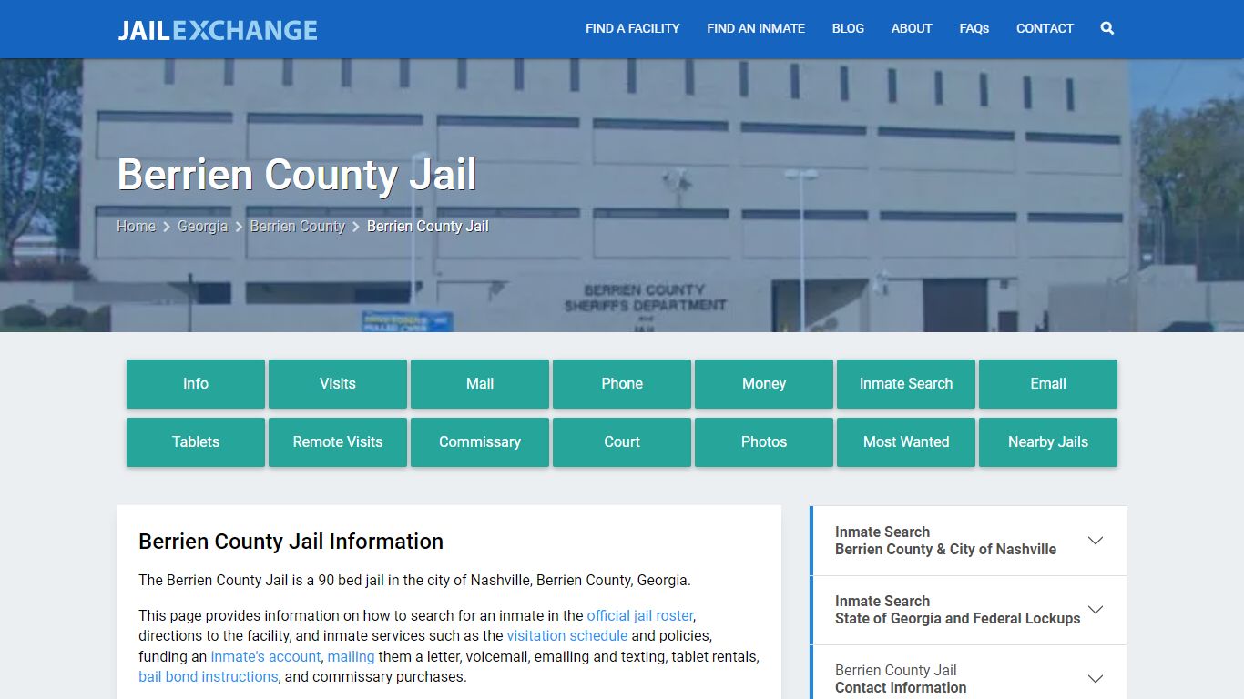 Berrien County Jail, GA Inmate Search, Information